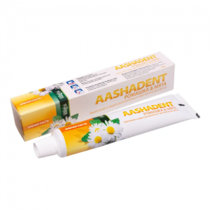 Натуральная зубная паста Аашадент Ромашка-Мята Ааша Хербалс (Toothpaste Aashadent Aasha Herbals), 100 г.