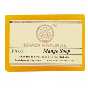 Глицериновое мыло ручной работы с манго Кхади Натурал (Mango soap Khadi Natural), 125 г.