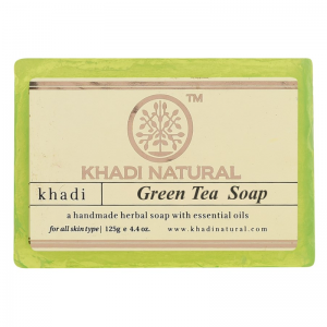 Глицериновое мыло ручной работы зелёный чай Кхади Натурал (Green tea soap Khadi Natural), 125 г.