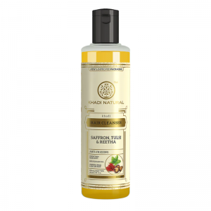 Шампунь «Шафран, Тулси и Ритха» Кхади Натурал (Hair Cleanser Saffron, Tulsi &amp; Reetha Khadi Natural), 210 мл.