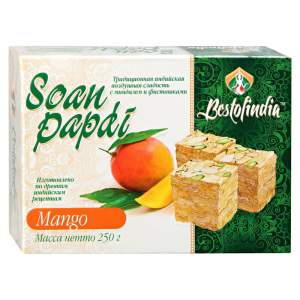 Воздушные индийские сладости Соан Папди Манго Бестофиндия (Soan Papdi Mango Bestofindia), 250 г.