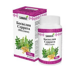 Босвеллия (Шаллаки) Санави (Boswellia Serrata (Shallaki) Sanavi), 60 таб.